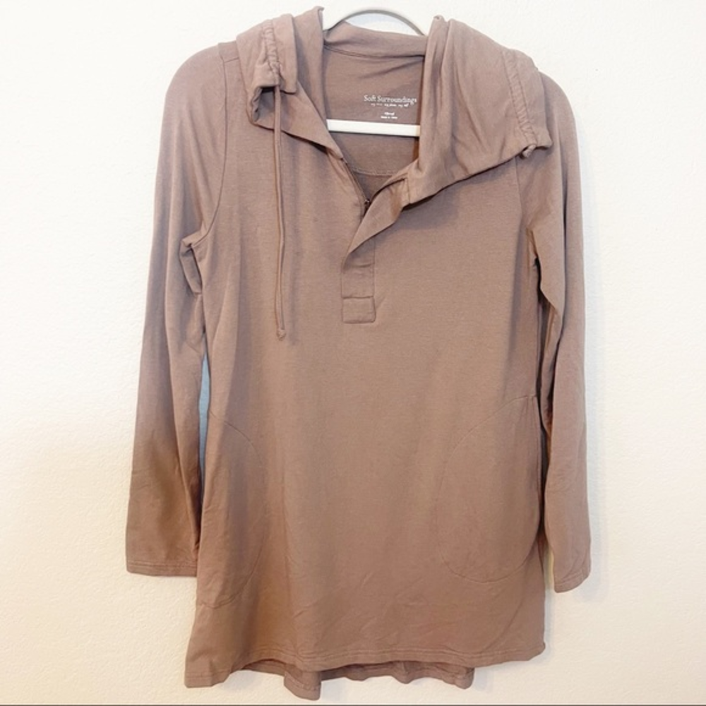 Soft Surroundings Hooded Pop Over Tunic Lounge Wear